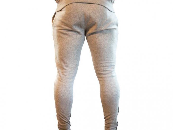Focus Gymwear fitted broek grijs achterkant man