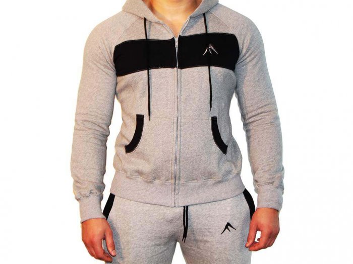 Focus Gymwear hoodie grijs voorkant man