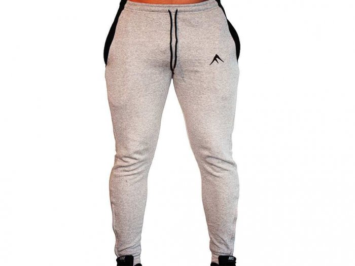 Focus Gymwear fitted broek grijs voorkant man