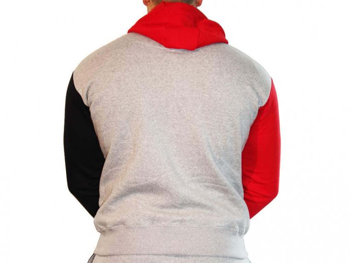 Focus Gymwear hoodie tri panel rood achterkant man